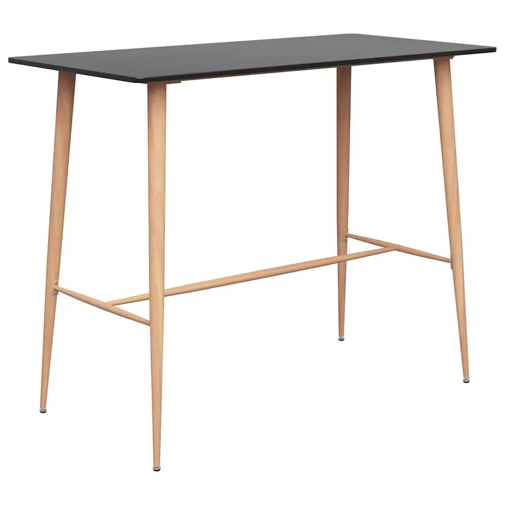 Counter Table Bar Set 5 Piece Black with Stools for Kitchen Dining Modern Indoor Furniture