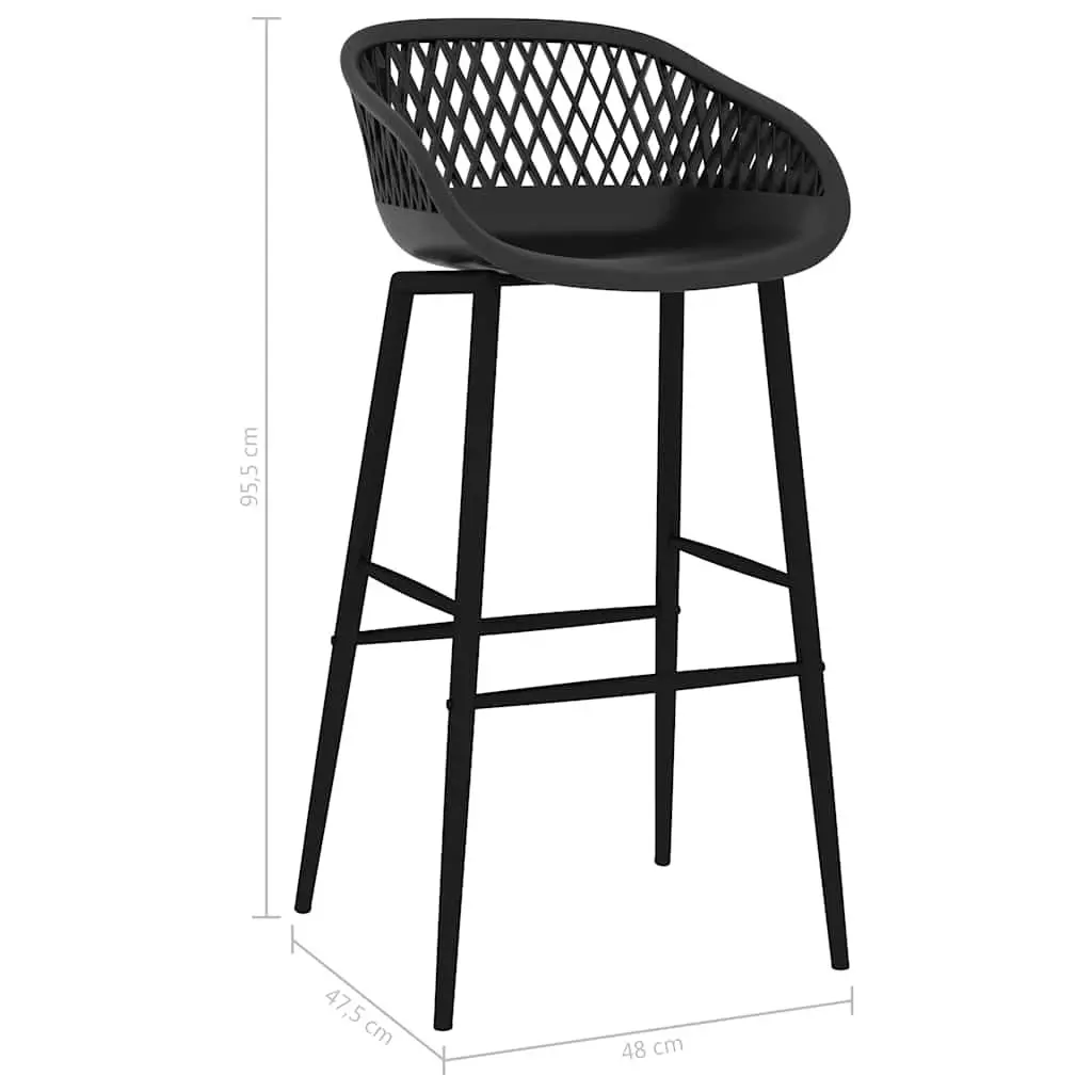 Counter Table Bar Set 5 Piece Black with Stools for Kitchen Dining Modern Indoor Furniture