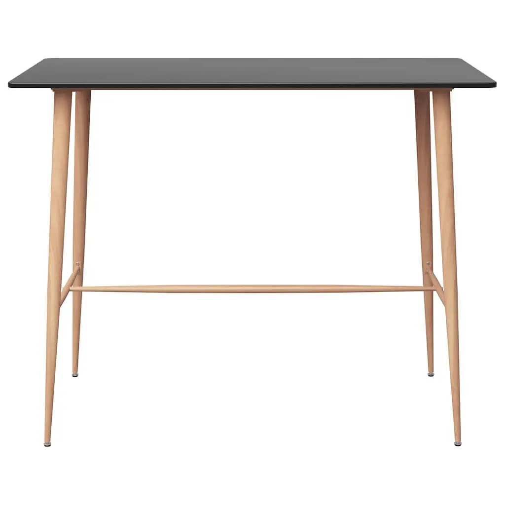 Counter Table Bar Set 5 Piece Black with Stools for Kitchen Dining Modern Indoor Furniture