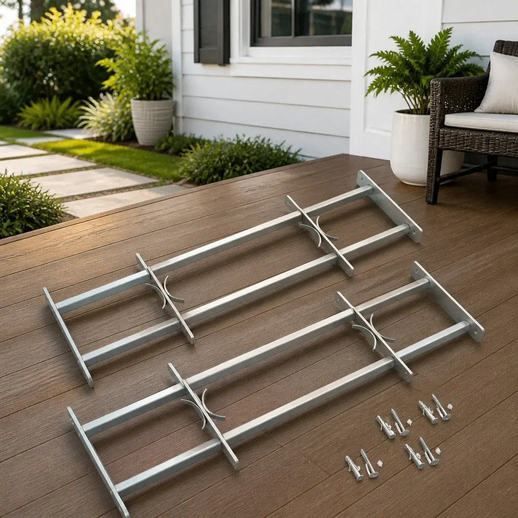 Security Window Grilles Adjustable Galvanised Steel 700-1050mm 2 Pack