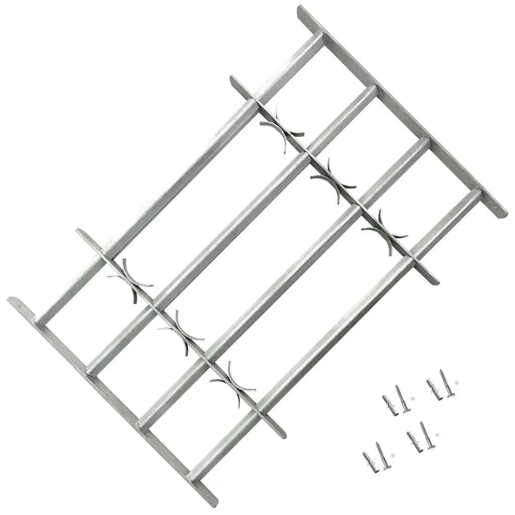 Security Grilles Adjustable 1000-1500 mm Silver 2 Piece