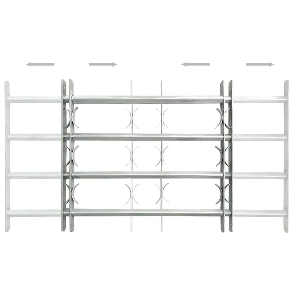 Security Grilles Adjustable 1000-1500 mm Silver 2 Piece