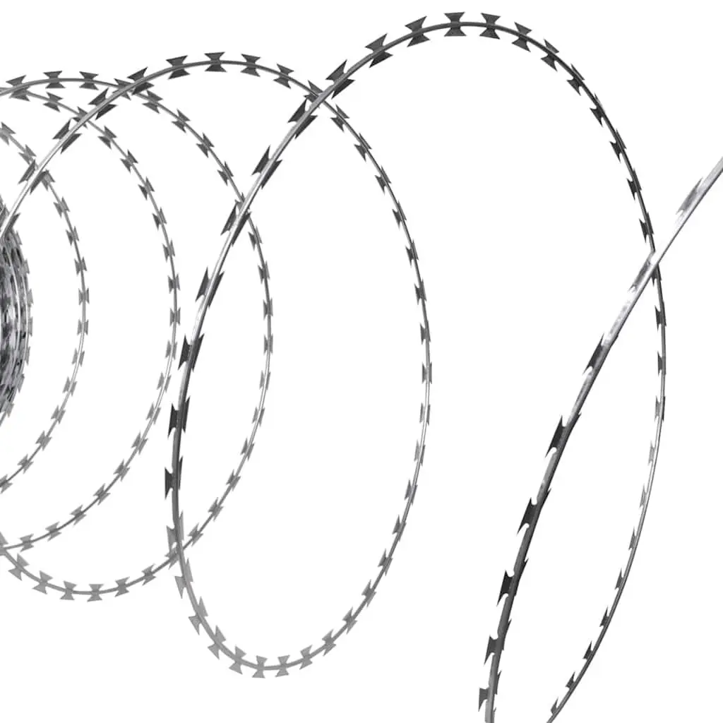 Razor Wire Helical Coil Rolls Galvanised Steel 60 m Length 2 Pieces Garden Fence Security