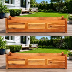 Create Your Garden Space with 2 Wooden Planter Boxes