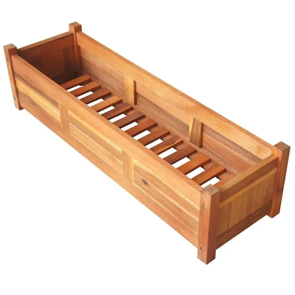 Garden Raised Beds 2 pcs Wooden Planter Box Vegetable Herb Flower Outdoor Deck