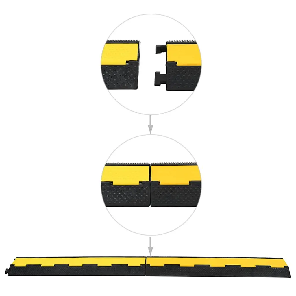 Cable Ramps Yellow Rubber Dual Channel 101.5cm Industrial Safety Equipment