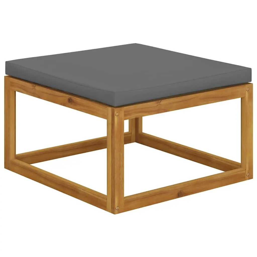 Garden Lounge Set 4 Piece Outdoor Furniture Acacia Wood Sofa Coffee Table Grey