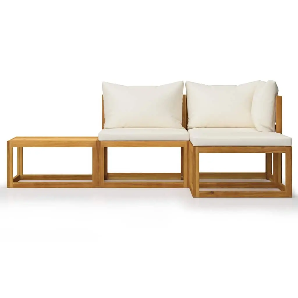 Garden Lounge Set 4 Piece Outdoor Furniture Patio Sofa Coffee Table Cream