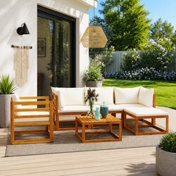 Garden Lounge Set 6 Piece Outdoor Furniture Sofa Coffee Table Modular Patio