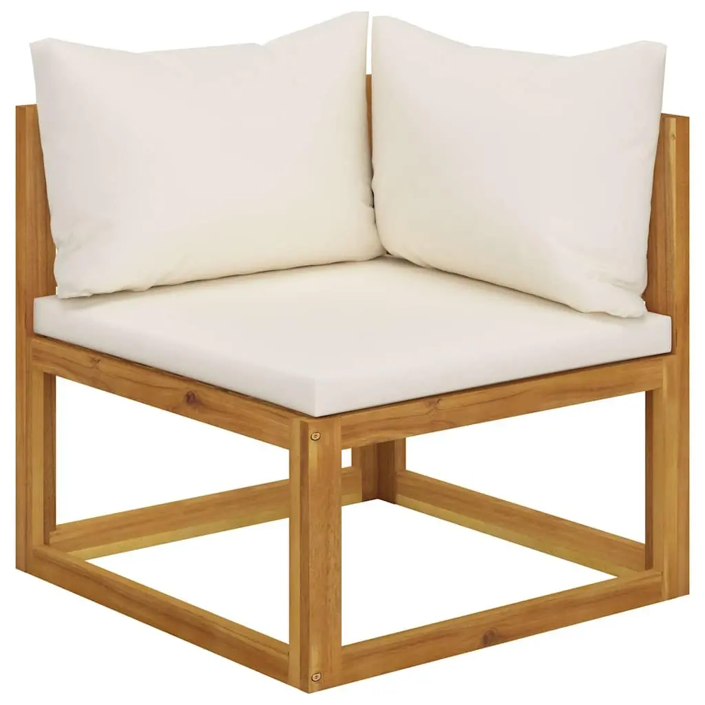 5 Piece Outdoor Lounge Set Garden Furniture Cream Sofa Coffee Table Cushions