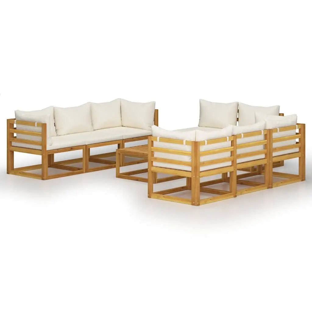 Garden Lounge Set 9 Piece Outdoor Furniture Sofa with Cushions Coffee Table