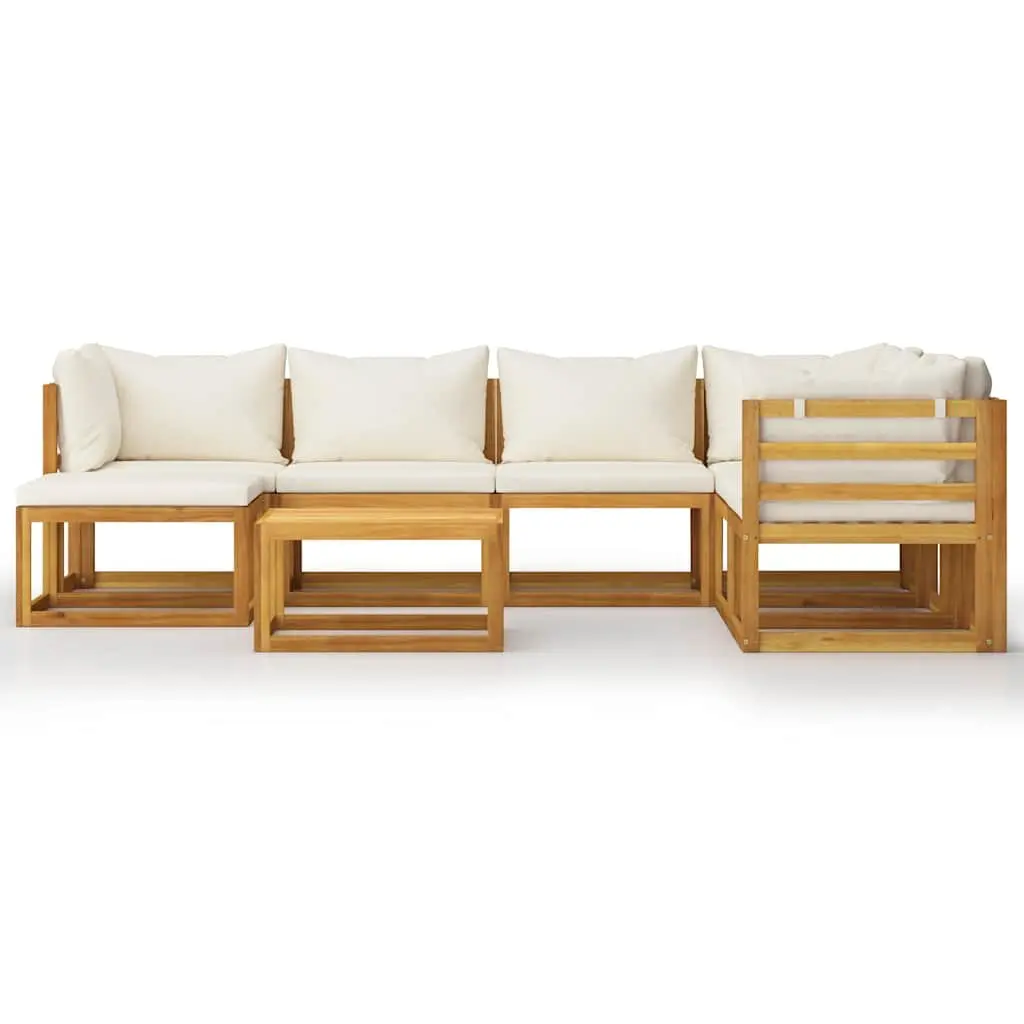 8 Piece Outdoor Garden Lounge Set Solid Wood Frame Cushioned Seating Coffee Table