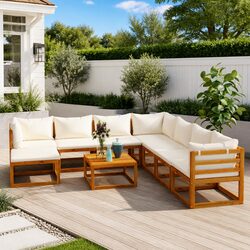 Friendly 9-Piece Outdoor Lounge Set with Cushion Comfort