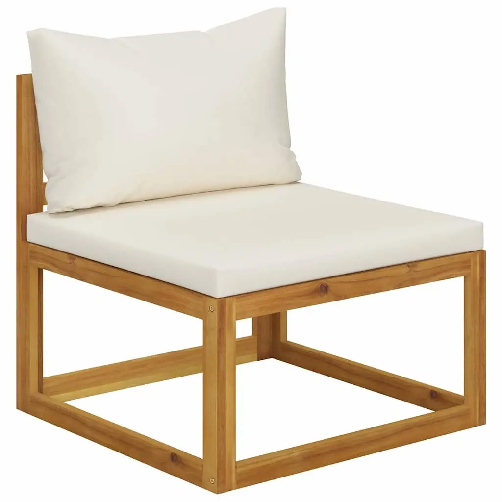 Garden Lounge Set 7 Piece Outdoor Furniture Sofa Coffee Table Cushion Cream