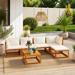 Garden Lounge Set 6 Piece Outdoor Furniture Sofa Coffee Table Modular Patio