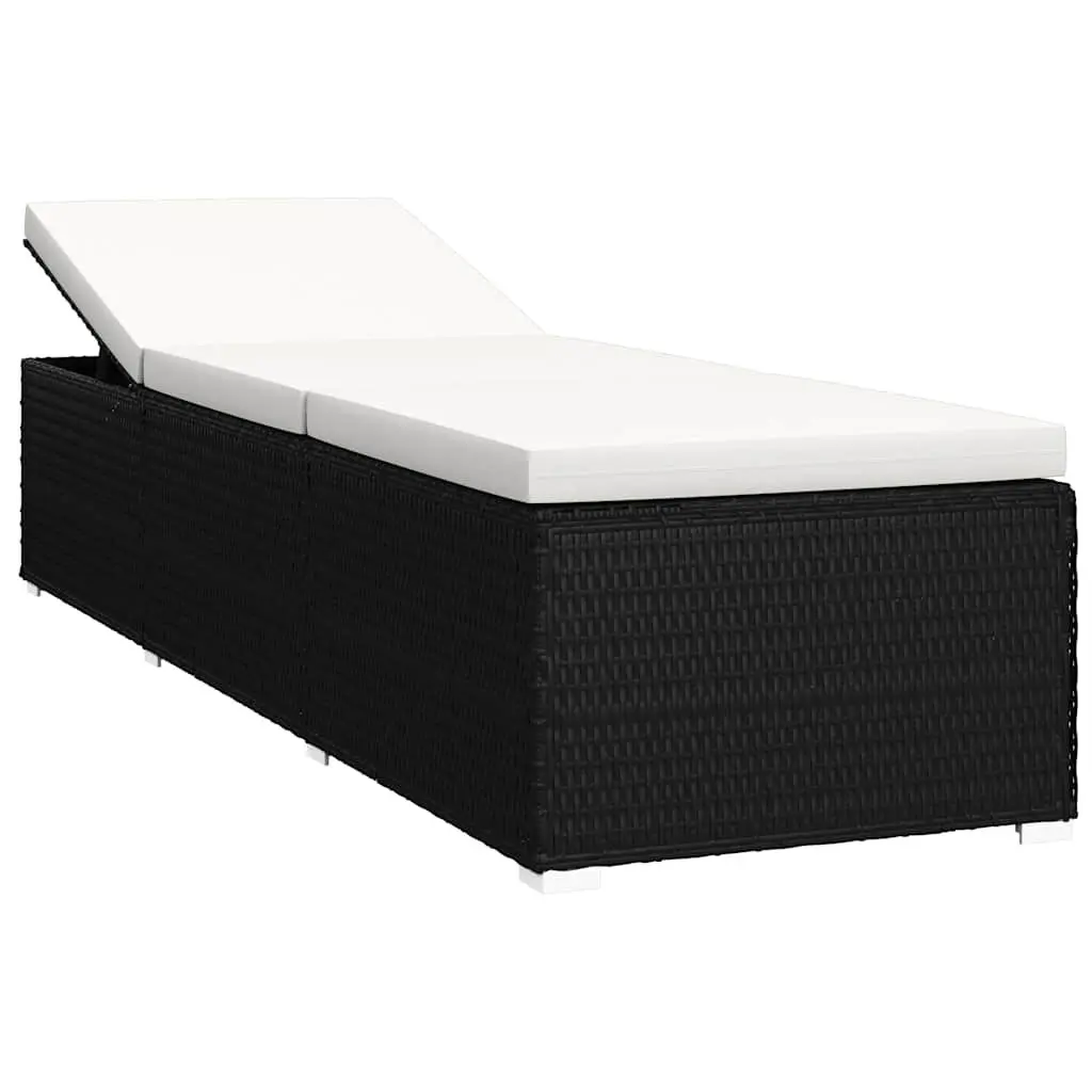 Sun Lounger Set 3 Piece Outdoor Chaise Lounge Chair with Tea Table Garden