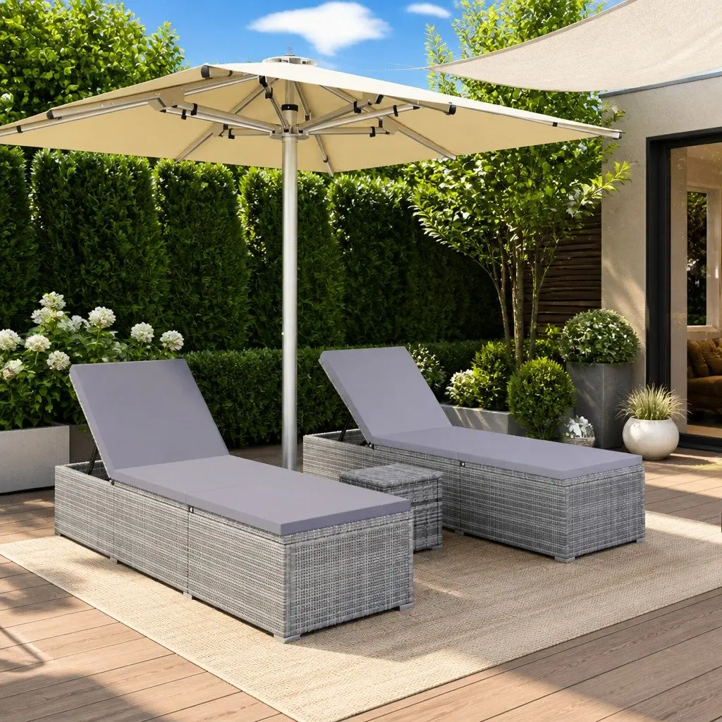 Grey Lounger Set for Outdoors