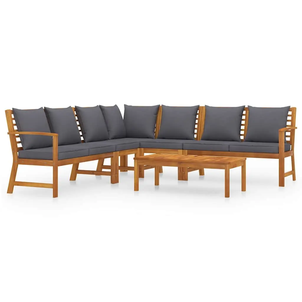 Garden Lounge Set 6 Piece Outdoor Furniture Patio Sofa Coffee Table Grey