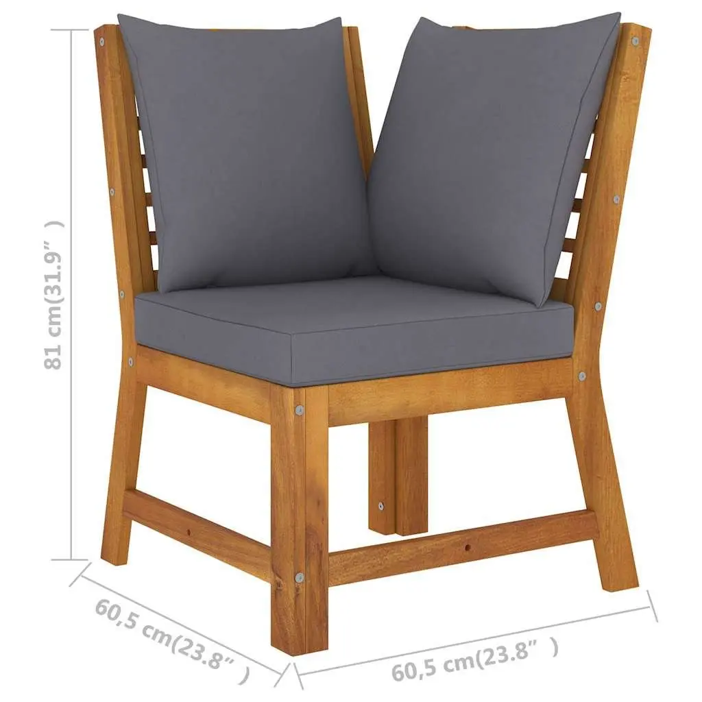 Garden Lounge Set 6 Piece Outdoor Furniture Patio Sofa Coffee Table Grey