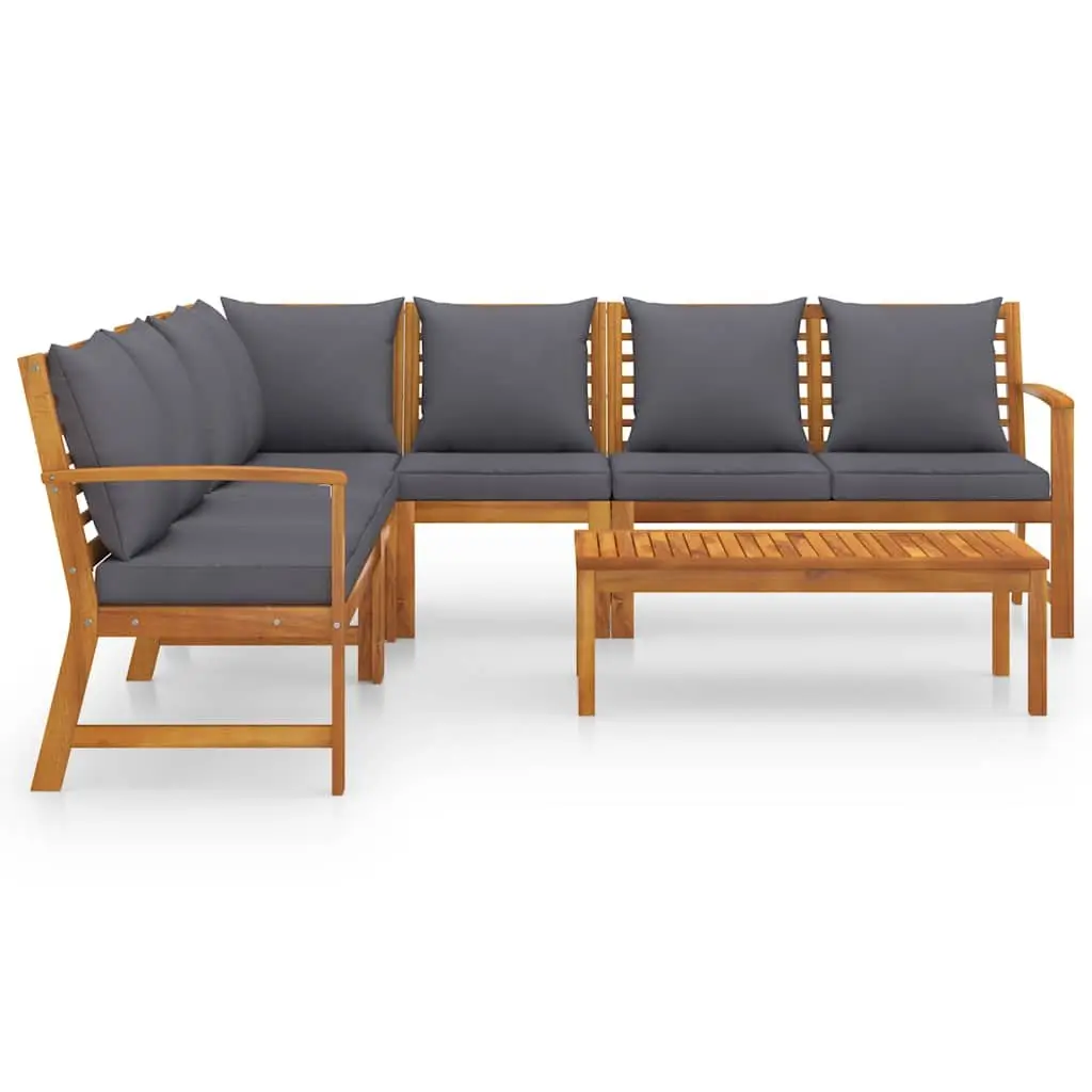 Garden Lounge Set 6 Piece Outdoor Furniture Patio Sofa Coffee Table Grey