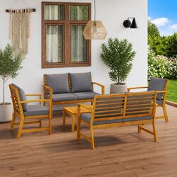 Garden Lounge Set 5 Piece Outdoor with Cushions