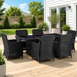 Friendly Black 7 Piece Outdoor Dining Set