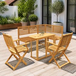 Friendly 4 Piece Foldable Bistro Set for Your Patio
