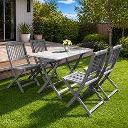 Friendly 5 Piece Garden Dining Set with Acacia Wood