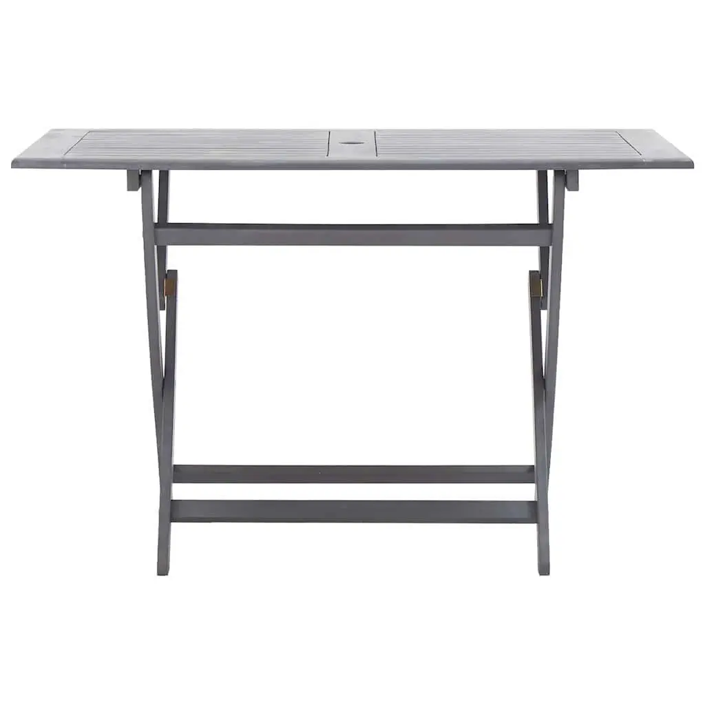 5 Piece Garden Dining Set Solid Acacia Wood Outdoor Furniture Grey Foldable