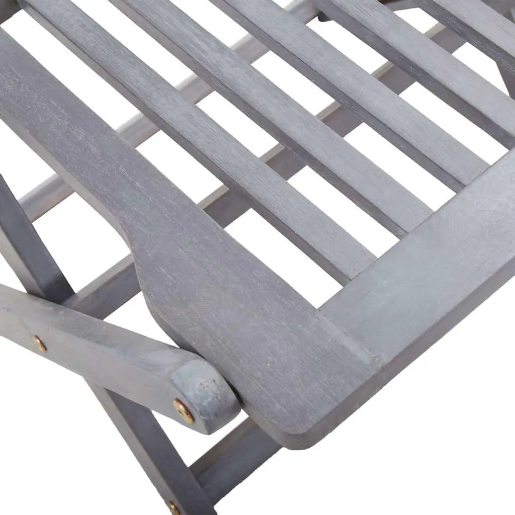 9 Piece Outdoor Garden Dining Set Folding Table Chairs Acacia Wood Grey Wash