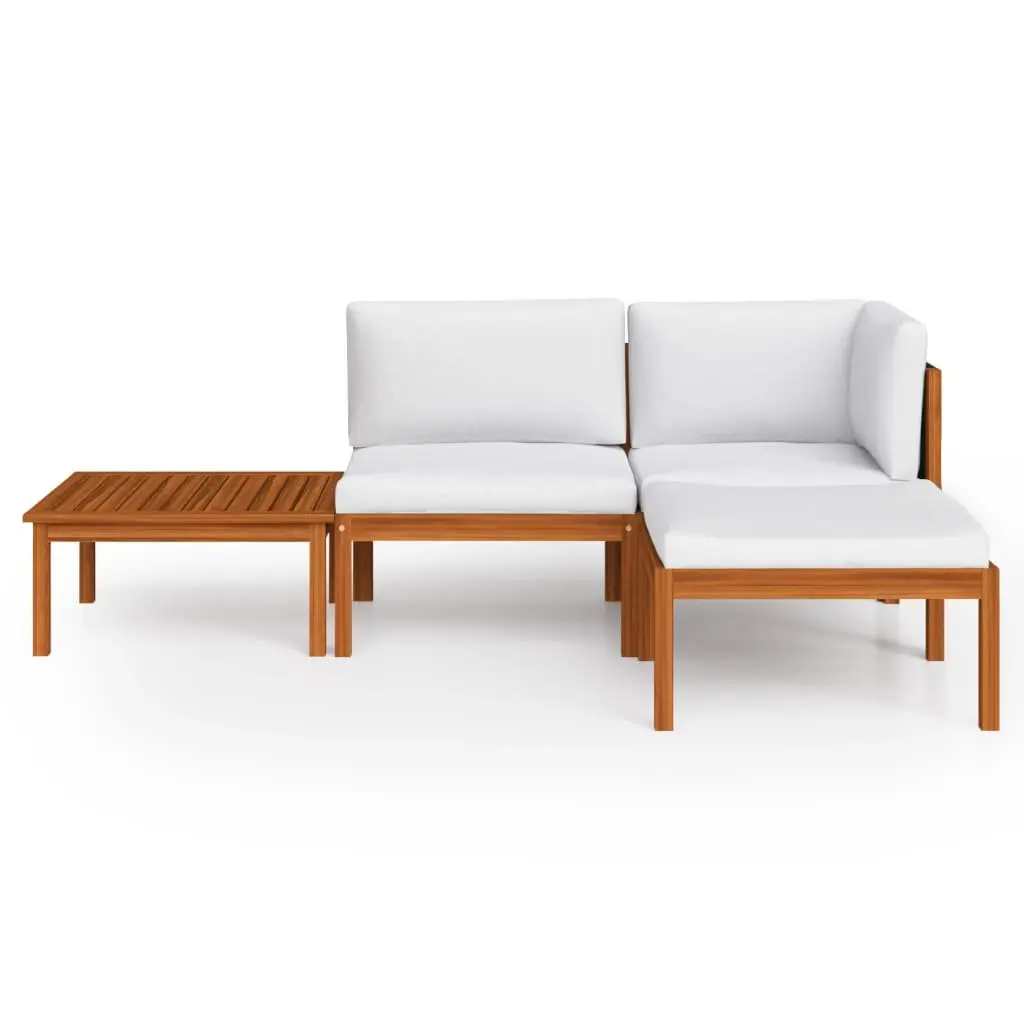 Garden Lounge Set Rope Backrest 4 Piece Outdoor Furniture