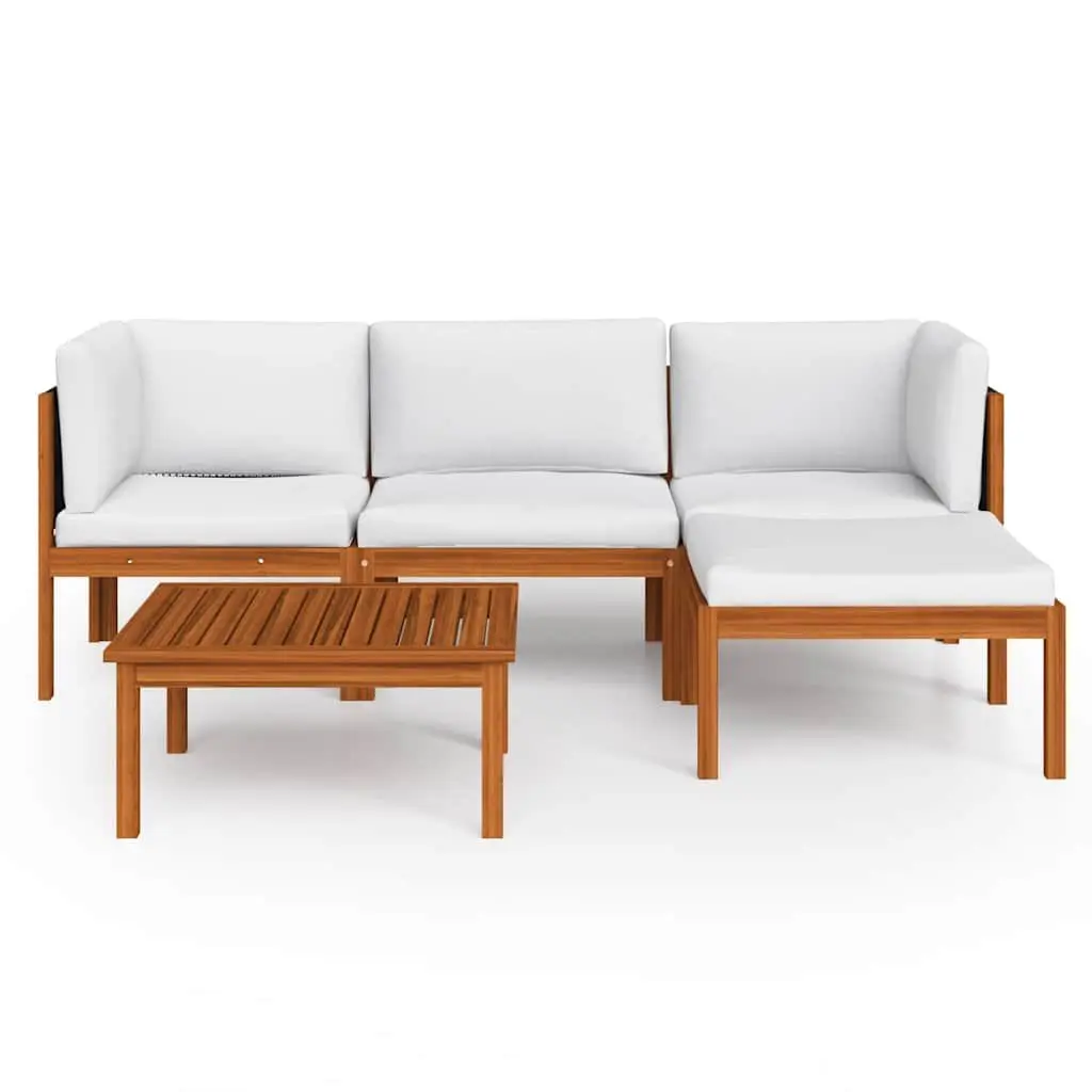 Garden Lounge Set 5 Piece Outdoor Furniture Rope Backrest Patio Sofa with