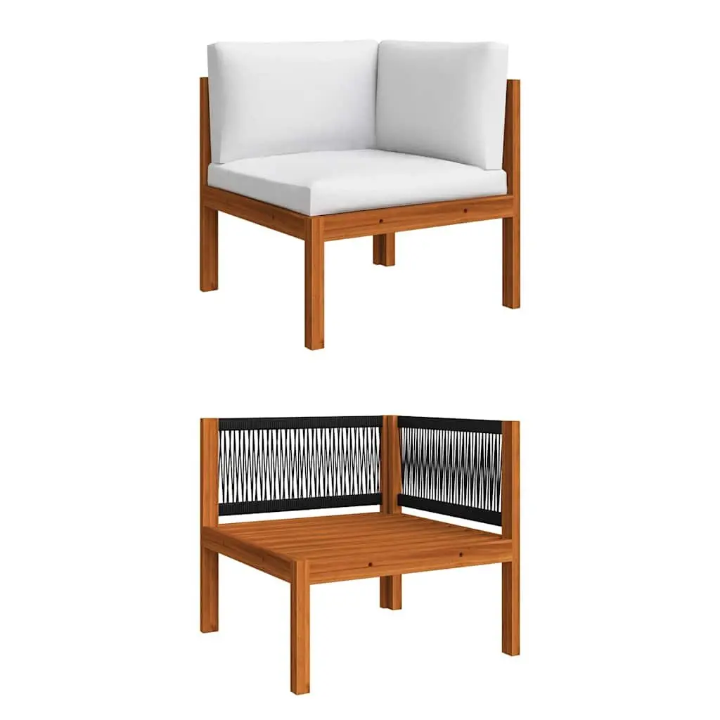 4-Seater Garden Sofa Rope Backrest Cream Outdoor Lounge Patio Furniture Set
