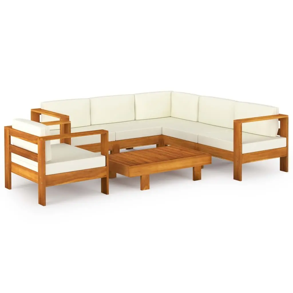 7 Piece Garden Lounge Set Solid Acacia Wood Outdoor Furniture Patio Seating