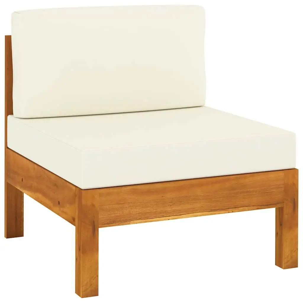 8 Piece Garden Lounge Set Acacia Wood White with Cushions