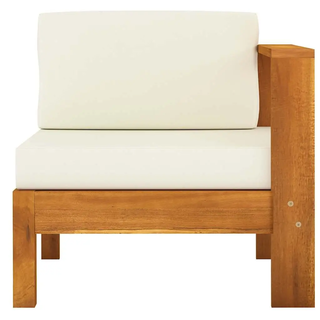 8 Piece Garden Lounge Set Acacia Wood White with Cushions