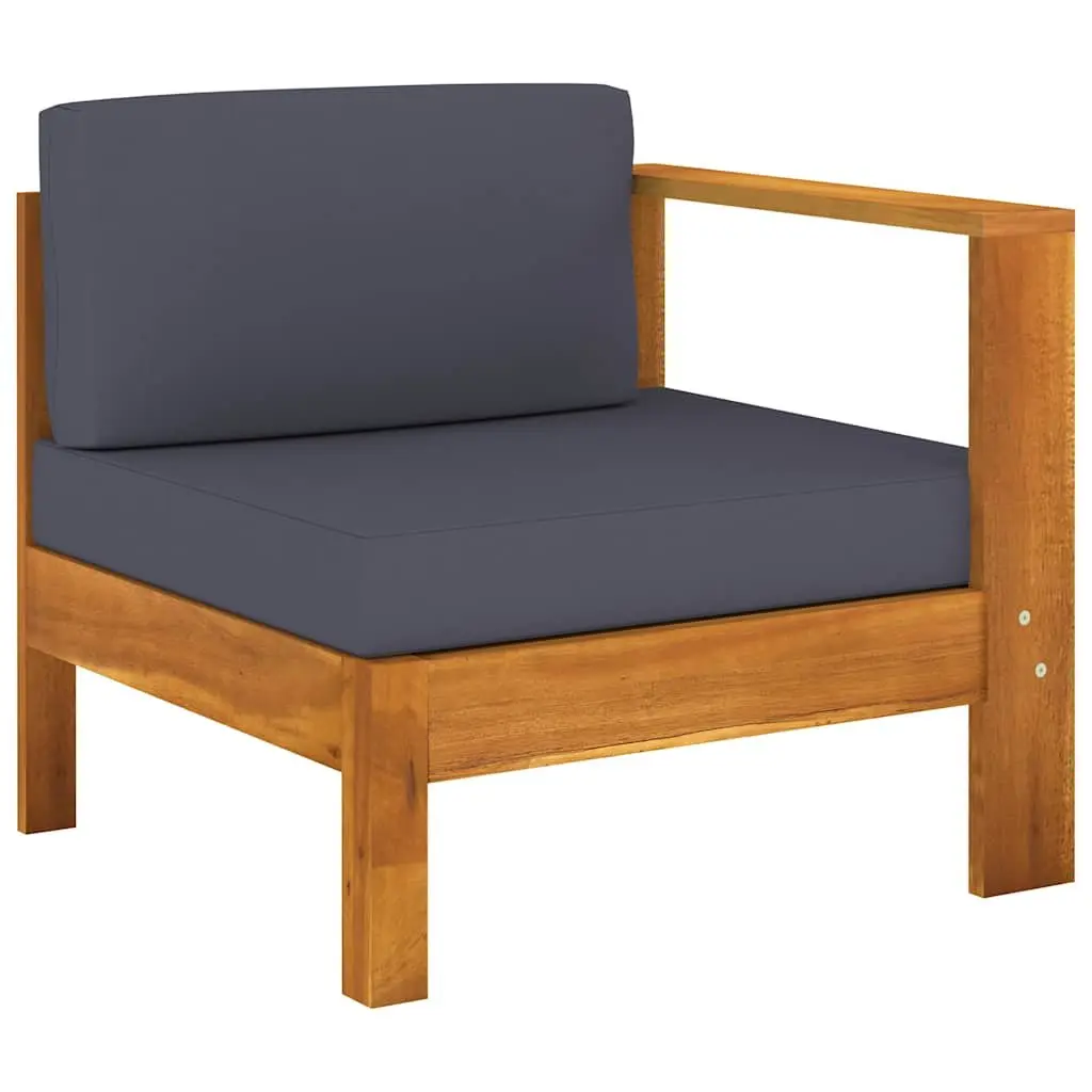 7 Piece Garden Lounge Set Acacia Wood with Grey Cushions