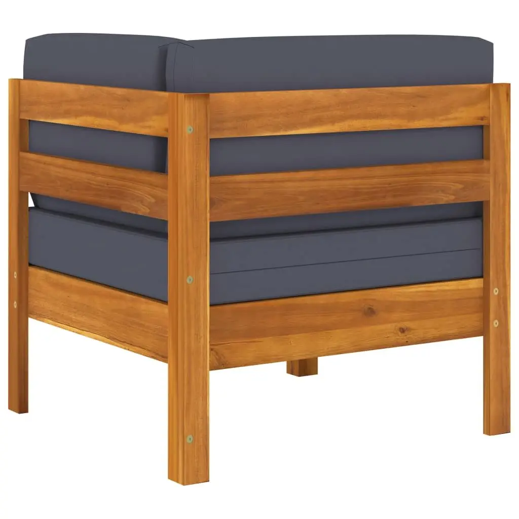 Garden Lounge Set 8 Piece Outdoor Furniture Patio Acacia Wood Grey Cushions