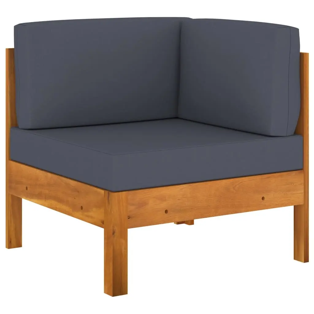 Garden Lounge Set 8 Piece Outdoor Furniture Patio Acacia Wood Grey Cushions