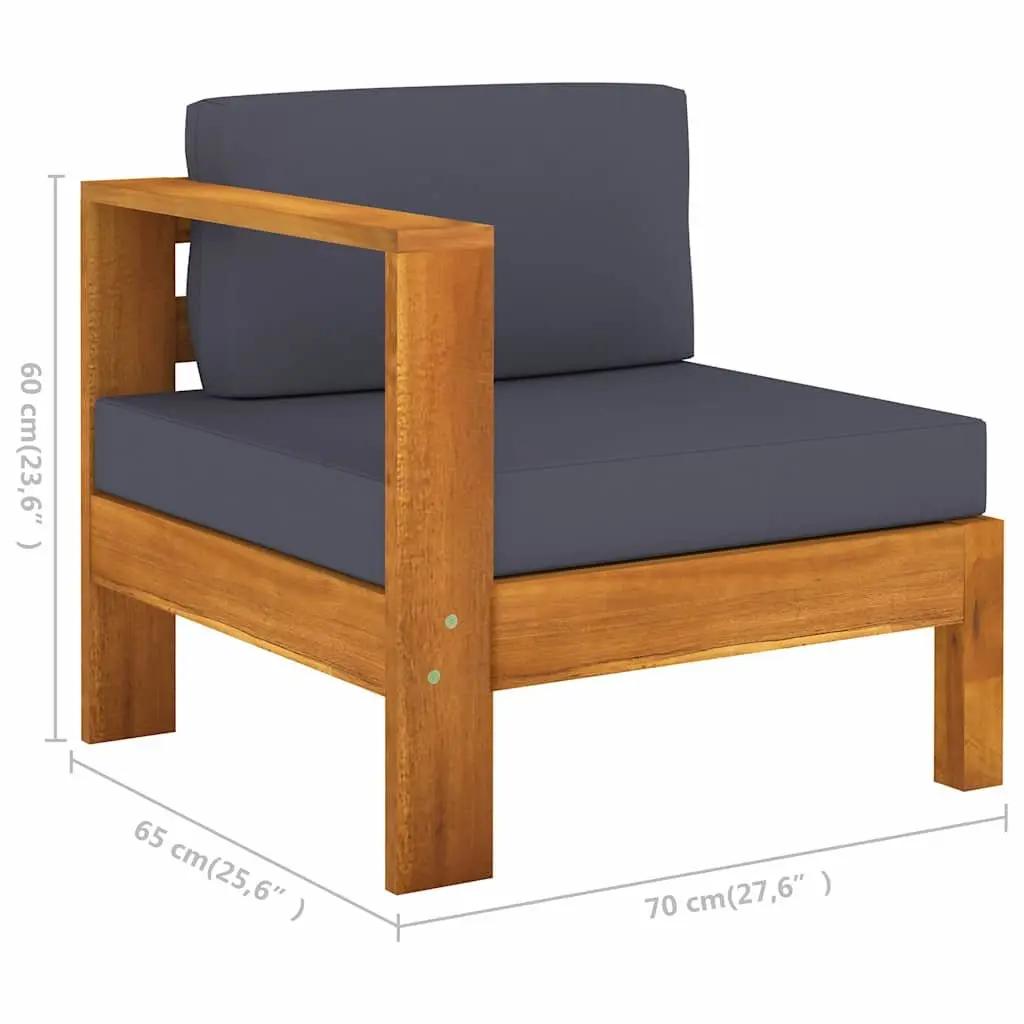 9 Piece Outdoor Garden Lounge Set Acacia Wood Grey Cushions Patio Furniture