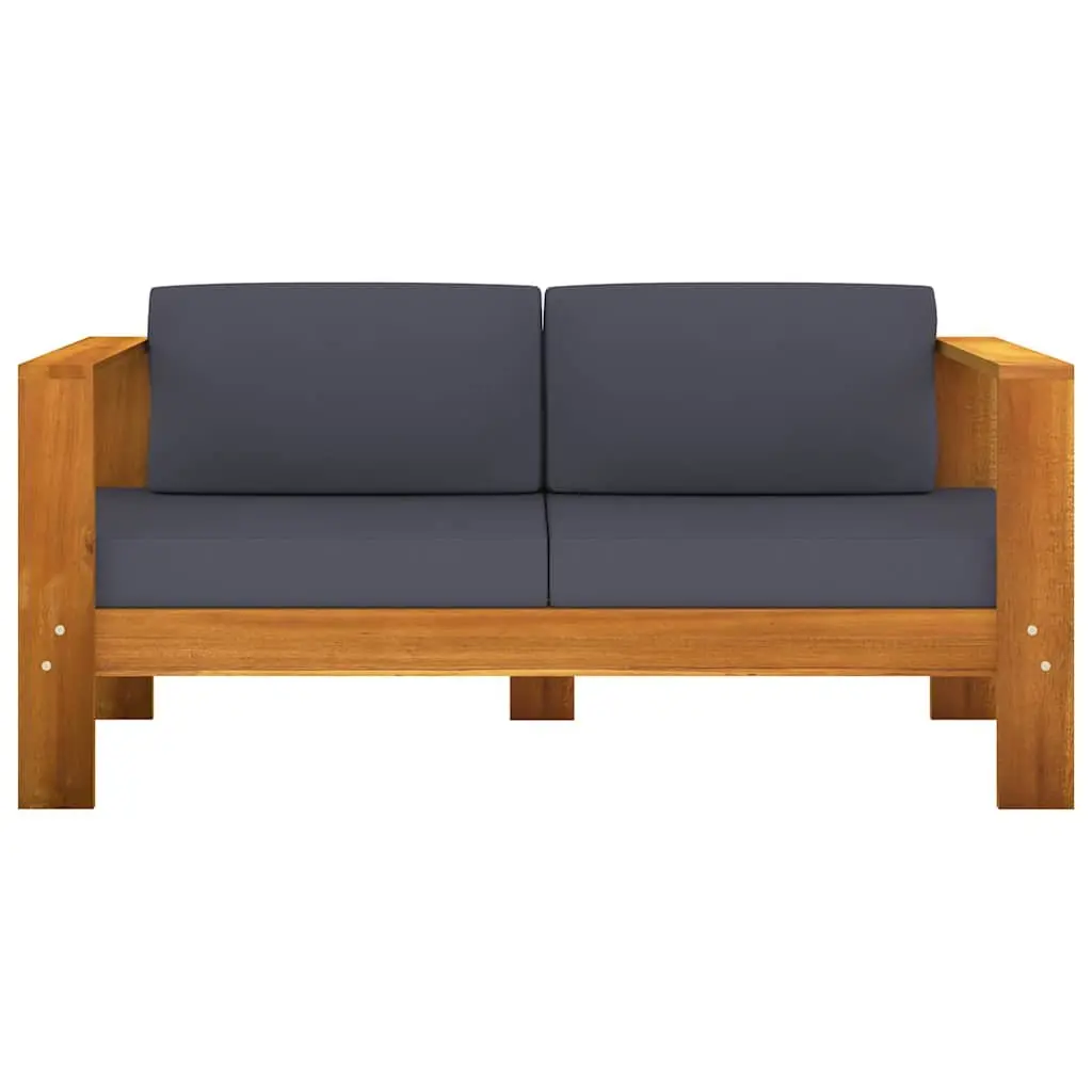 Garden Lounge Set Acacia Wood 10 Piece Outdoor Furniture Padded Cushions