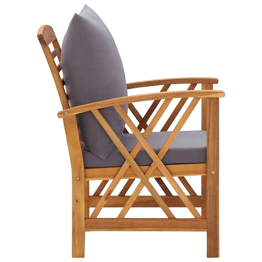 5 Piece Garden Lounge Set Solid Acacia Wood Outdoor Furniture with Cushions