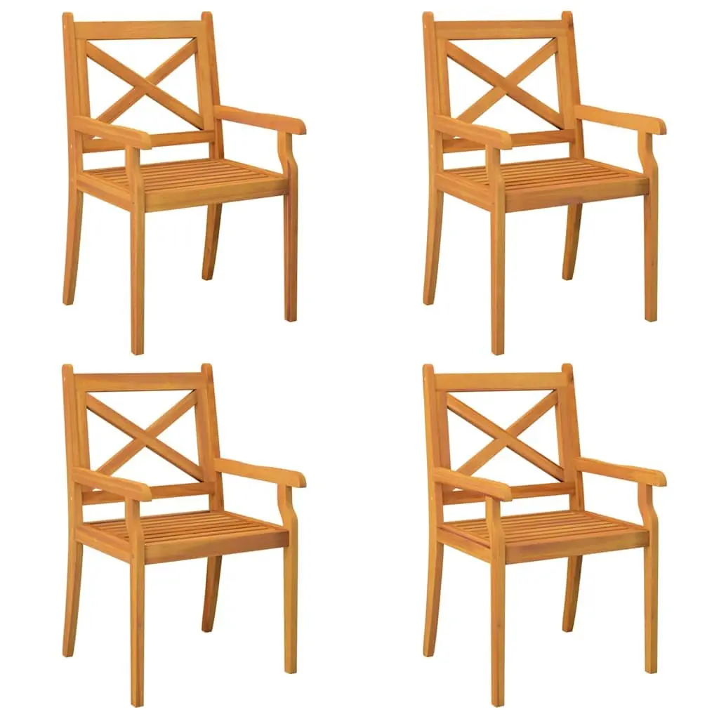 Garden Dining Set 5 Piece Outdoor Furniture Patio Table Chairs Brown Wood