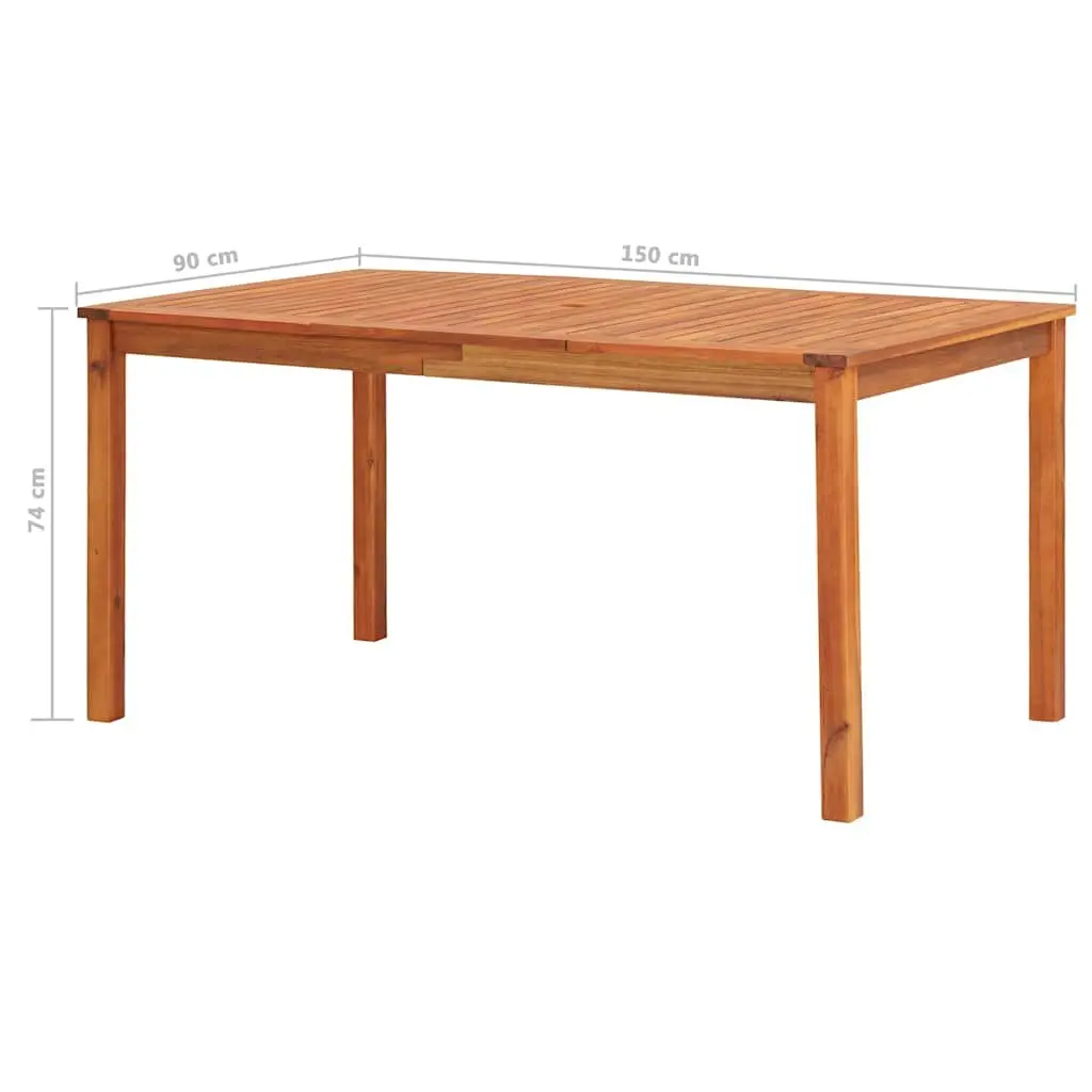 Garden Dining Set 5 Piece Outdoor Patio Furniture Acacia Wood Table with Cushions