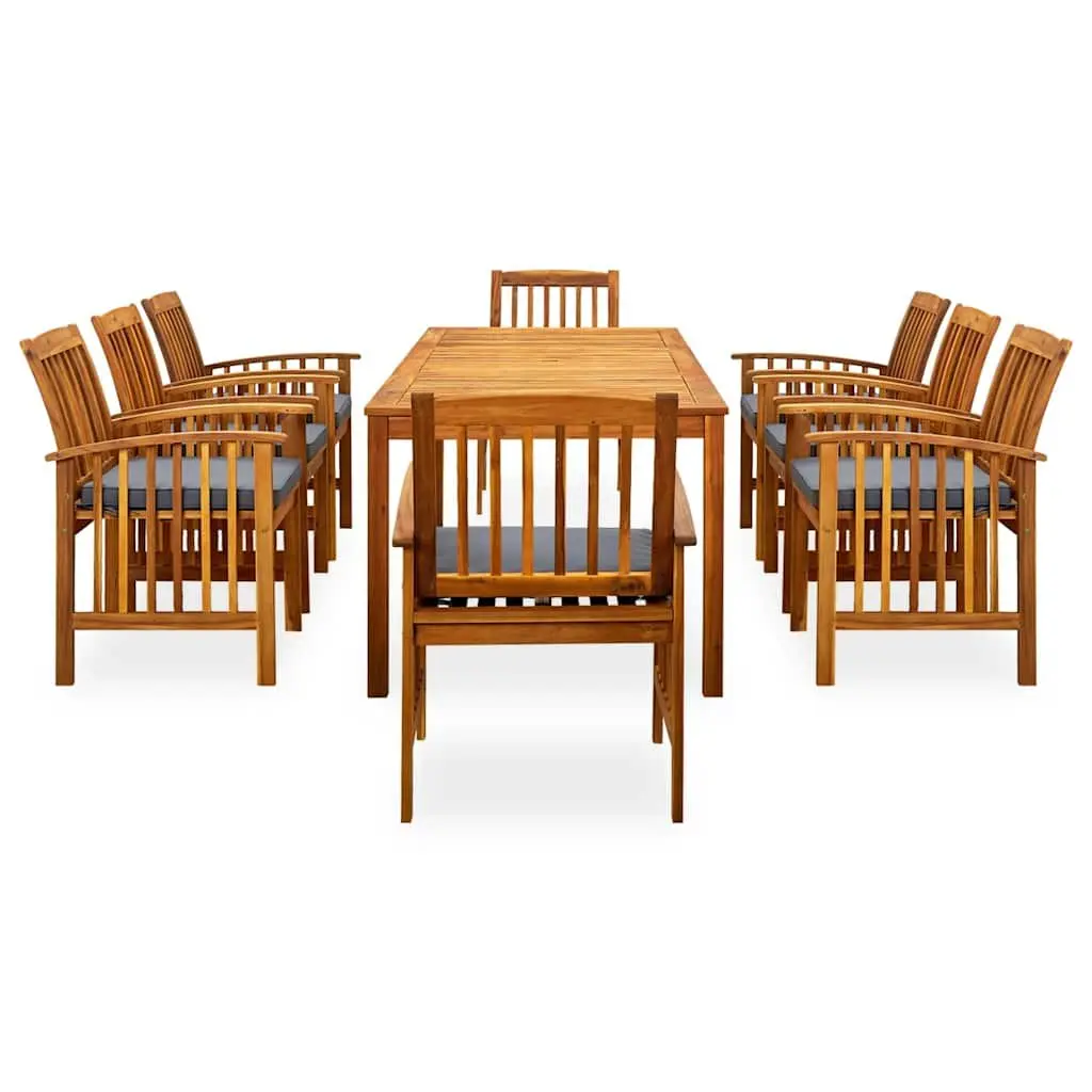 Garden Dining Set 9 Piece Outdoor Furniture Solid Acacia Wood Table Chairs