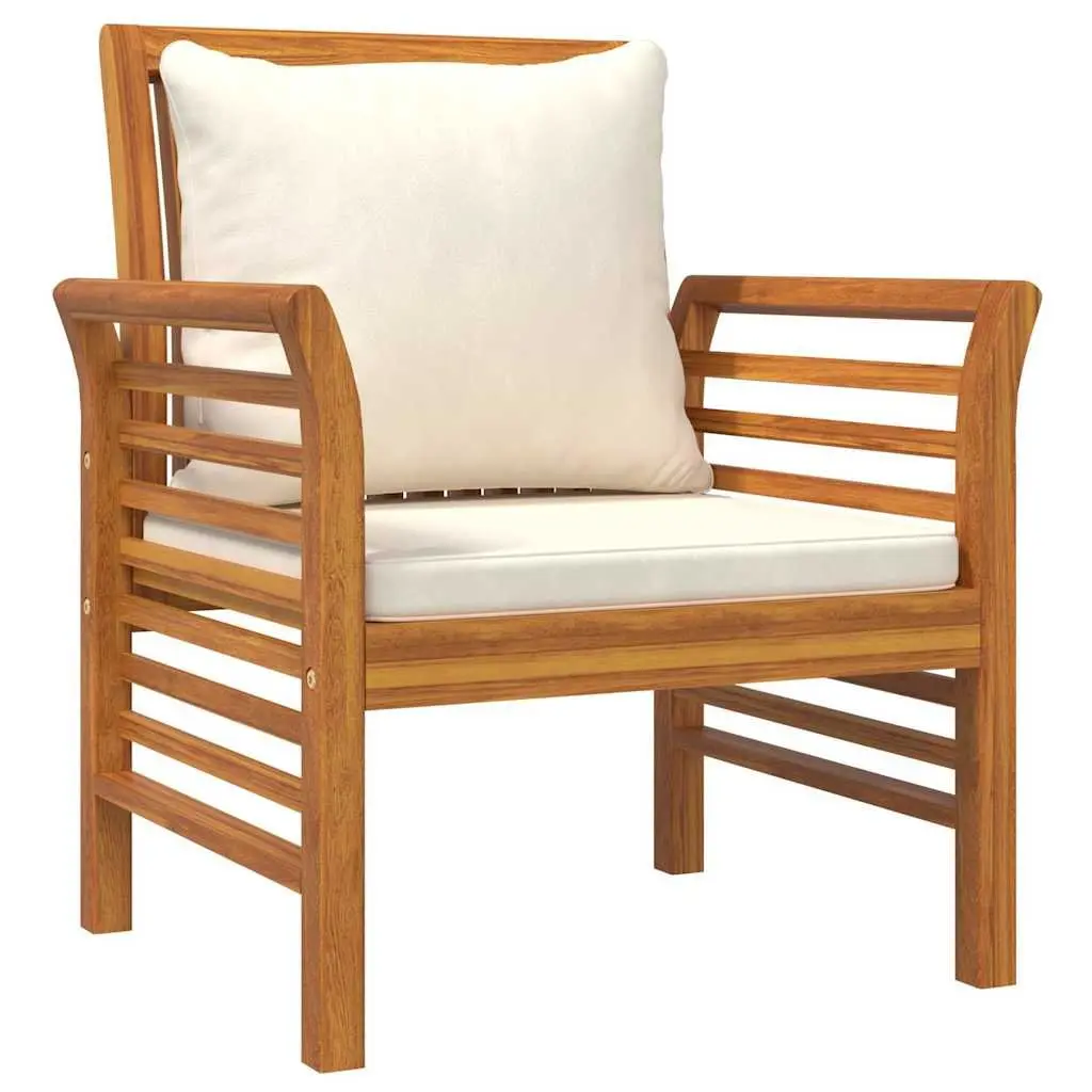 Garden Lounge Set Solid Acacia Wood 5 Piece Outdoor Furniture with Cushions Brown
