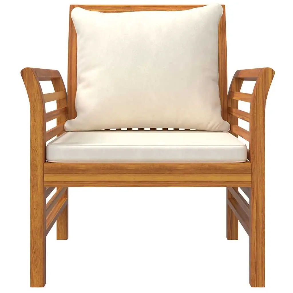 Garden Lounge Set Solid Acacia Wood 5 Piece Outdoor Furniture with Cushions Brown