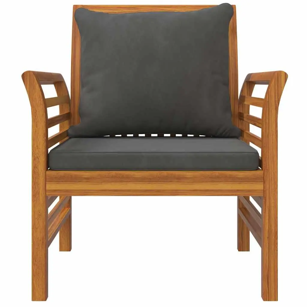 5 Piece Lounge Set Outdoor Garden Furniture Acacia Wood with Cushions Brown