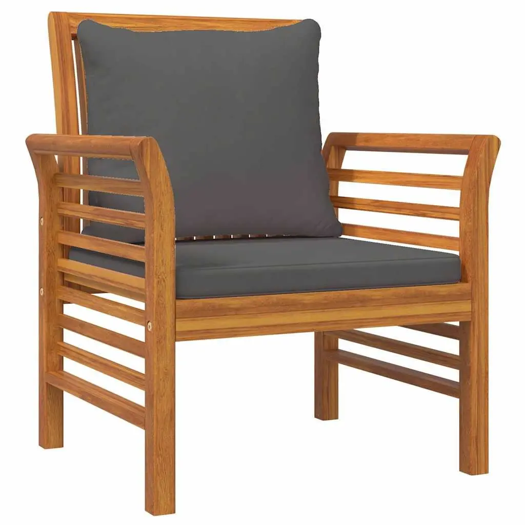 Garden Lounge Set Solid Acacia Wood 5 Piece Outdoor Furniture with Cushions