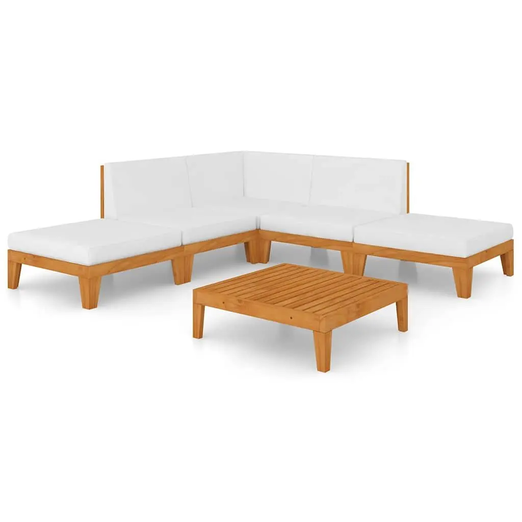 Garden Lounge Set Solid Wood 7 Piece Outdoor Furniture with Cushions